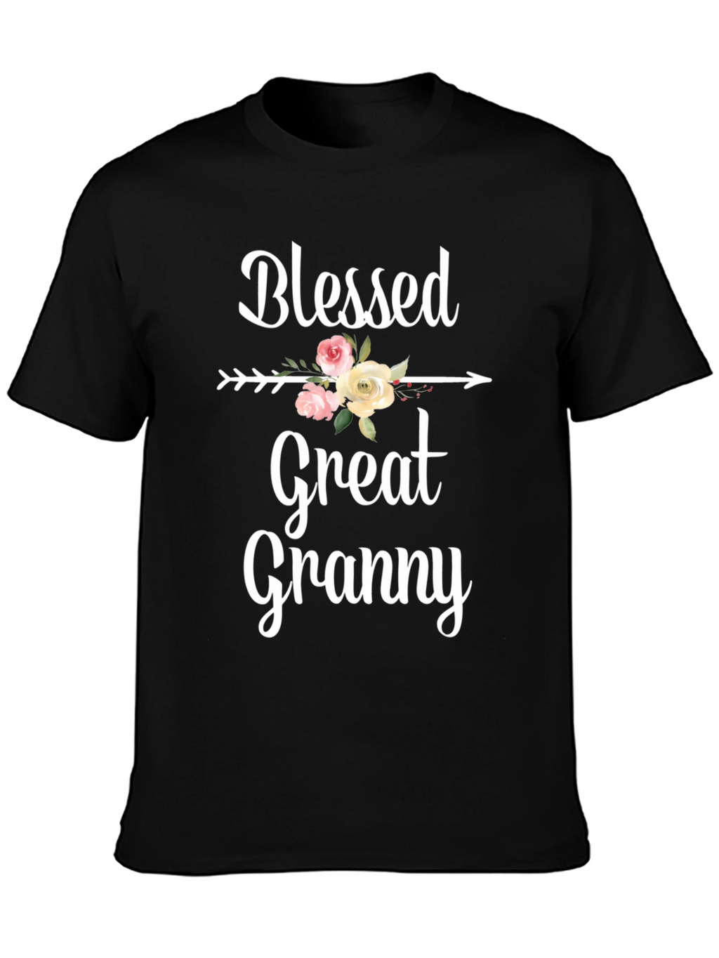 Blessed Great Granny T-Shirt - Floral Arrow Design