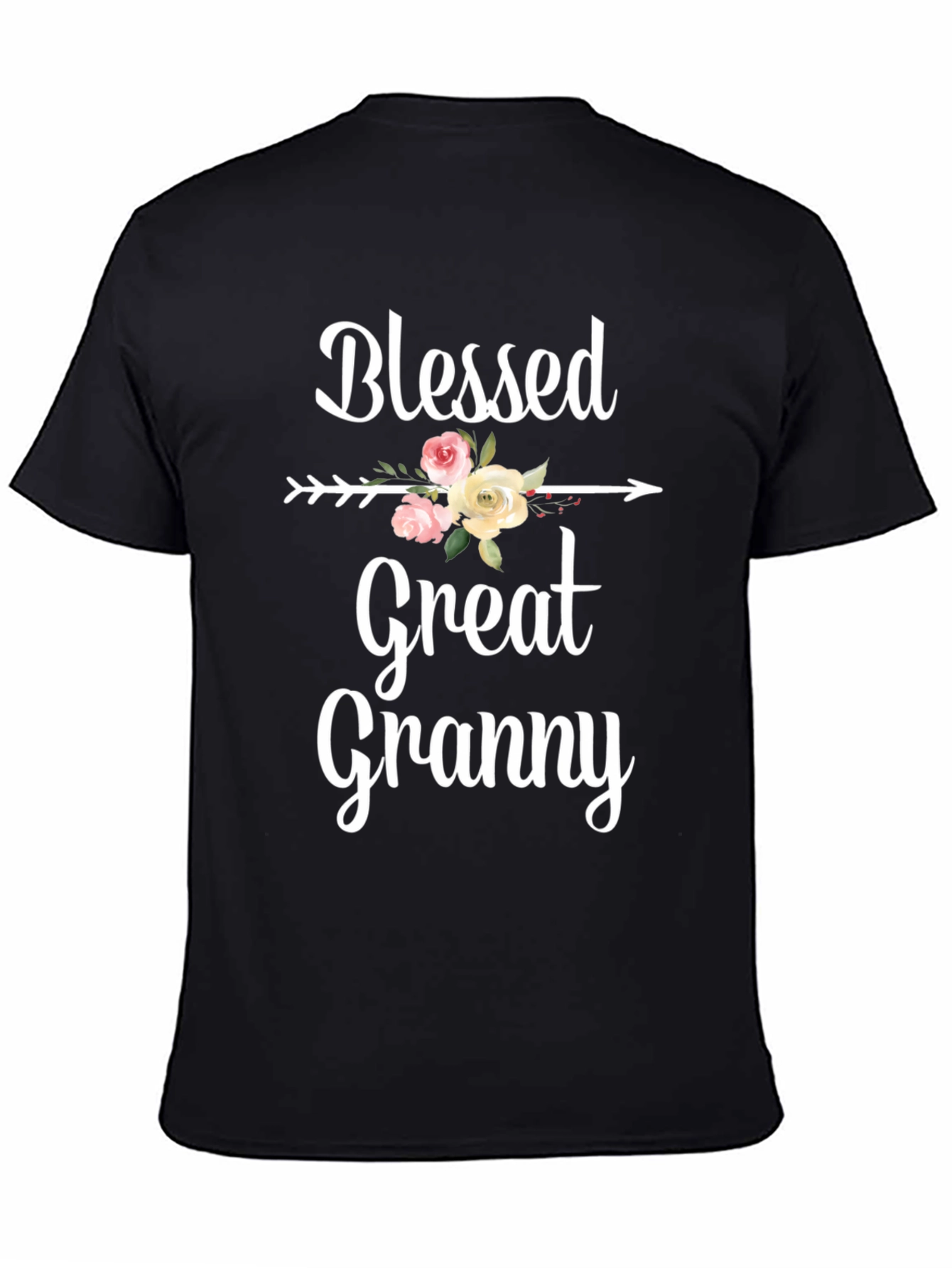 Blessed Great Granny T-Shirt - Floral Arrow Design