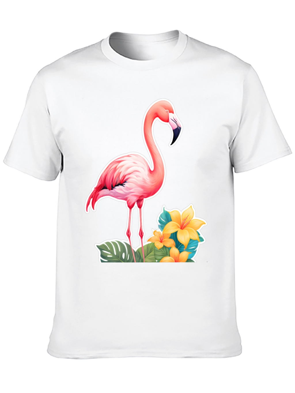 Tropical Flamingo T-Shirt - Black