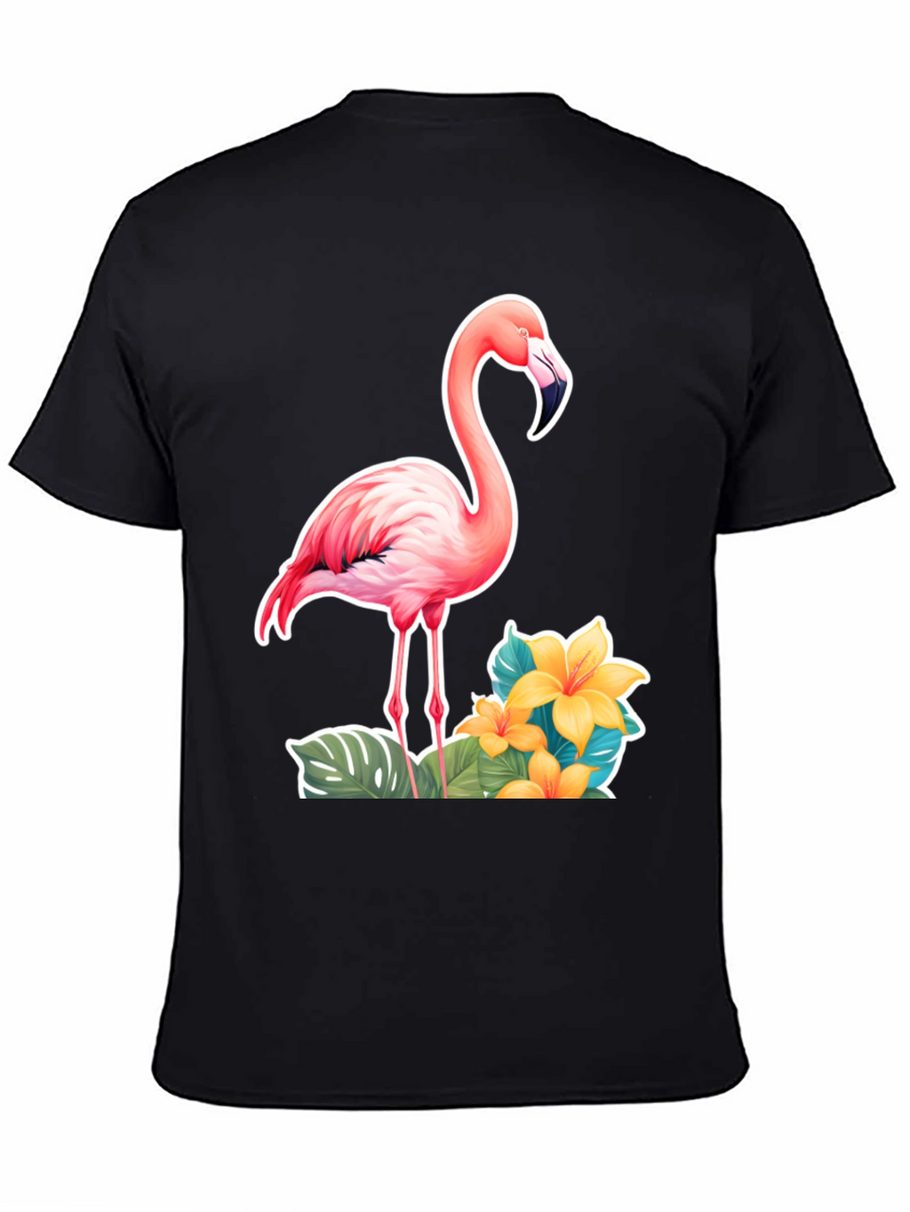 Tropical Flamingo T-Shirt - Black