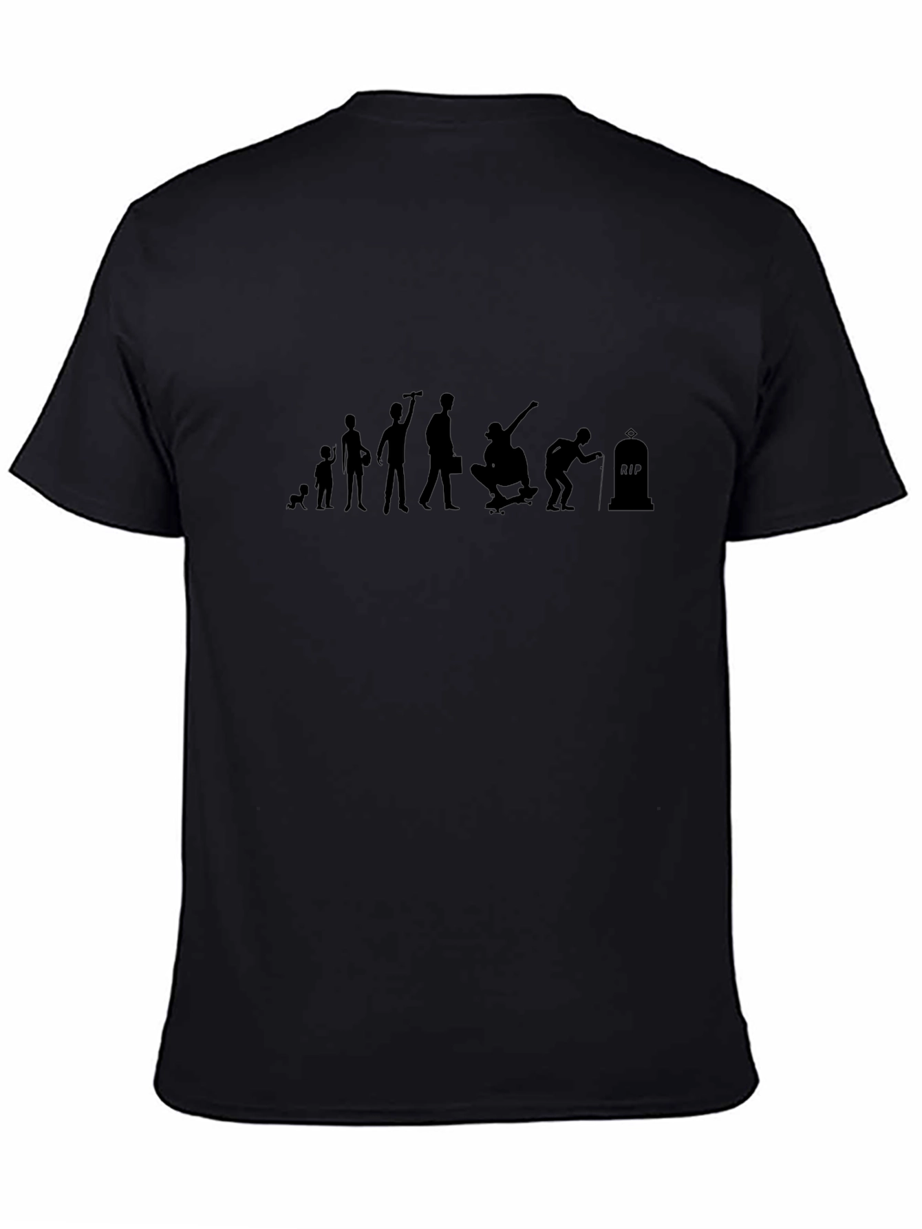 Evolution of a Skateboarder Black T-Shirt