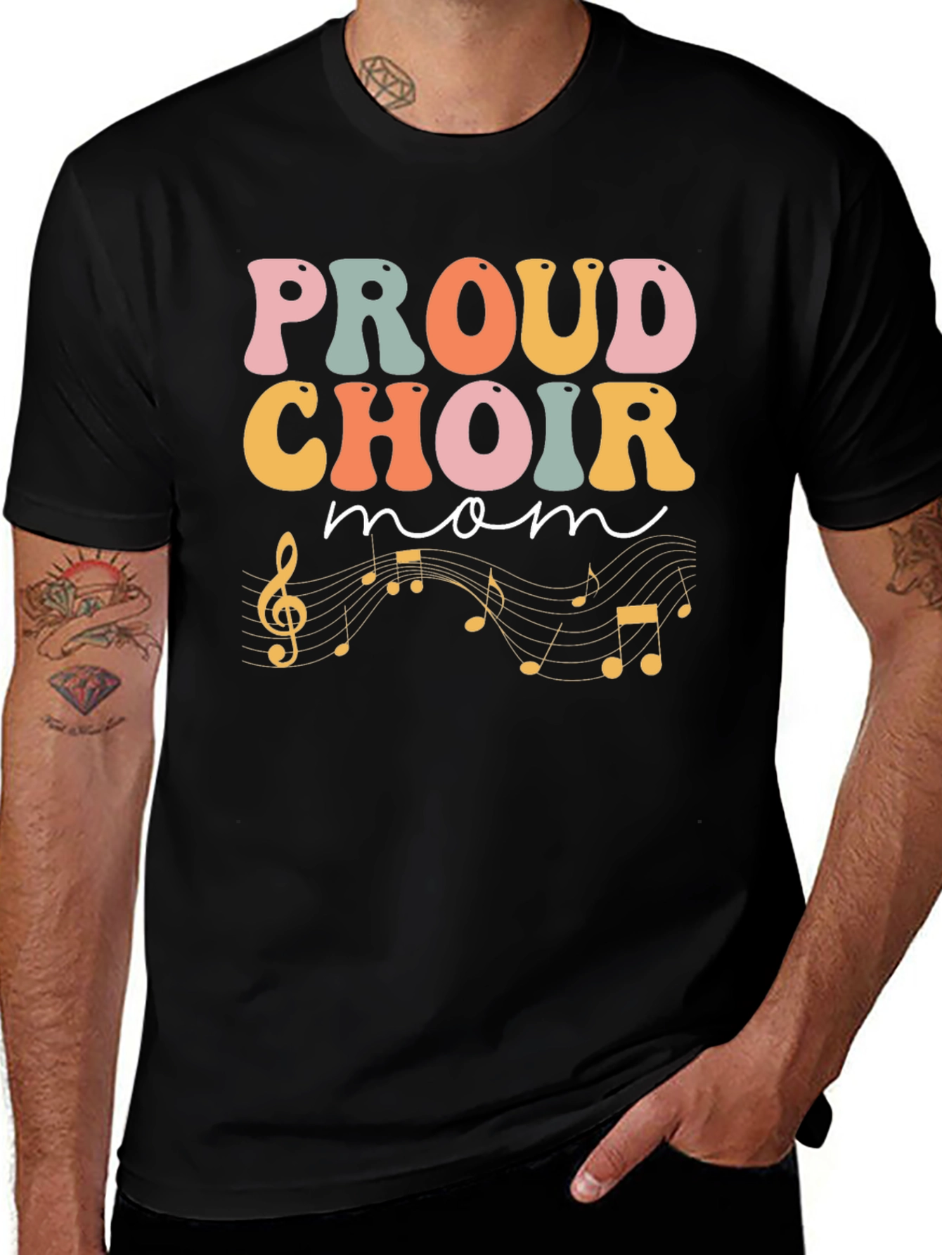 Proud Choir Mom Black T-Shirt