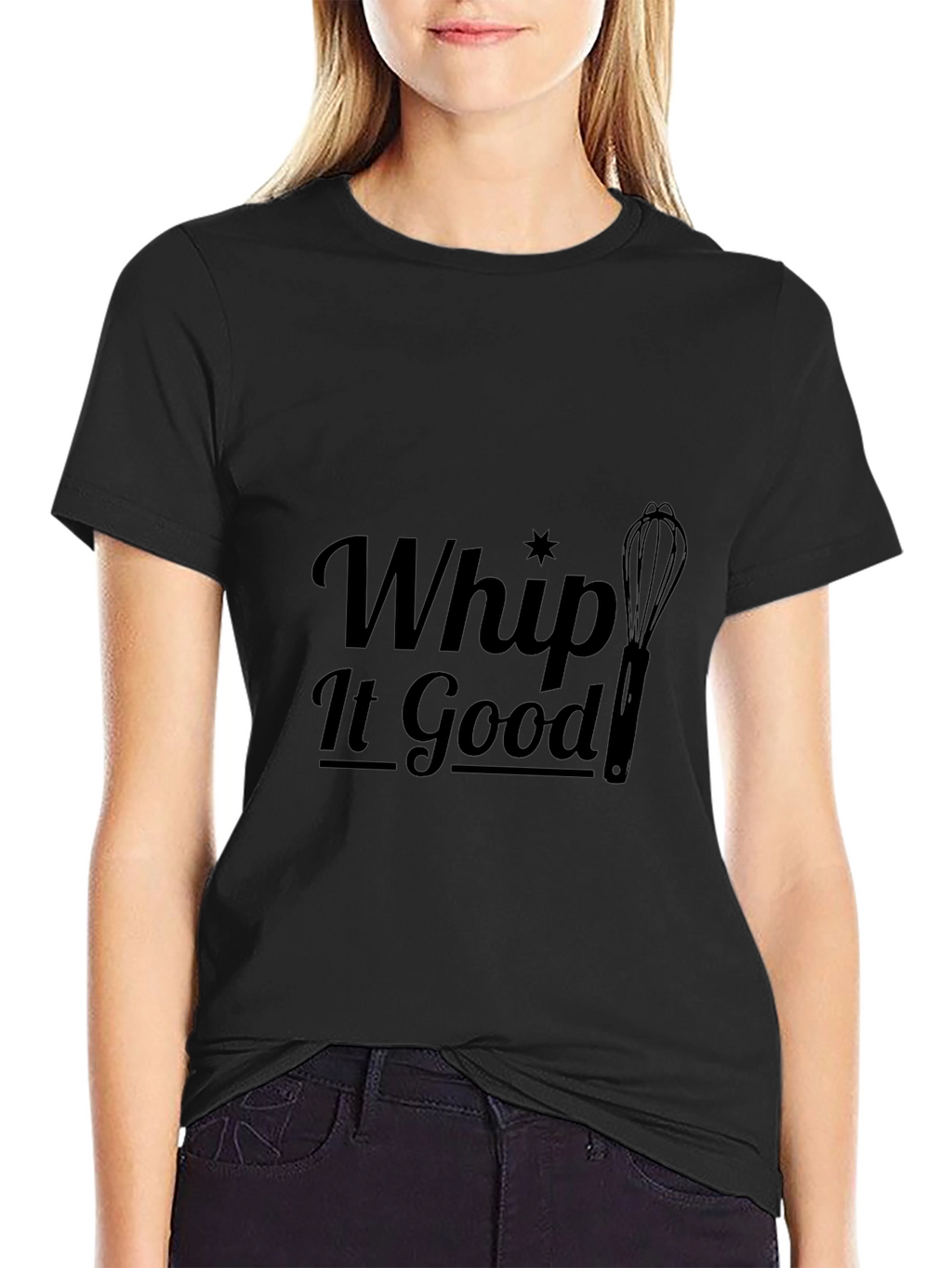 Whip It Good Black T-Shirt - Novelty Baking Tee