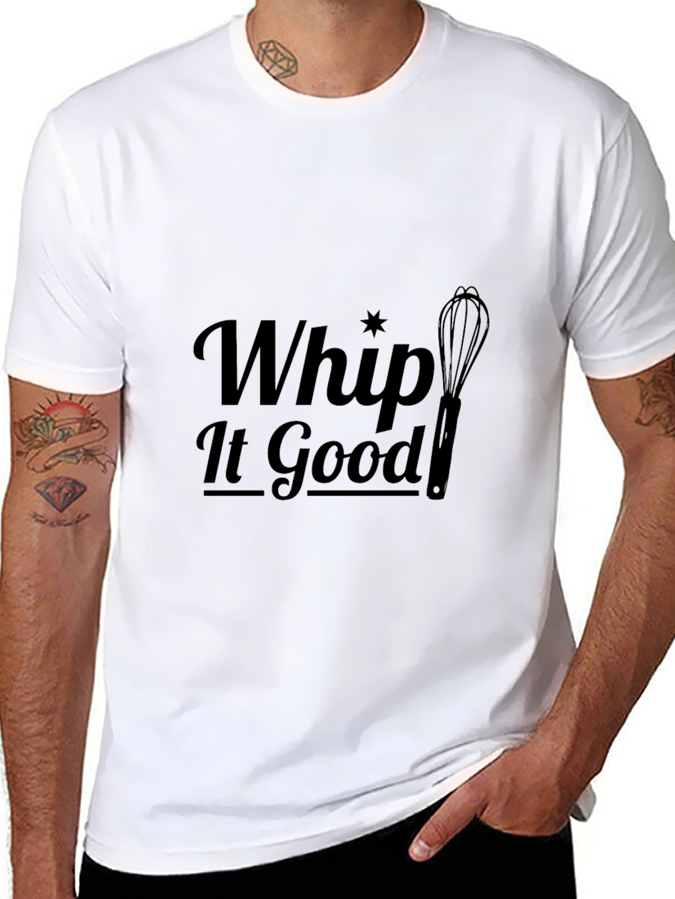 Whip It Good Black T-Shirt - Novelty Baking Tee