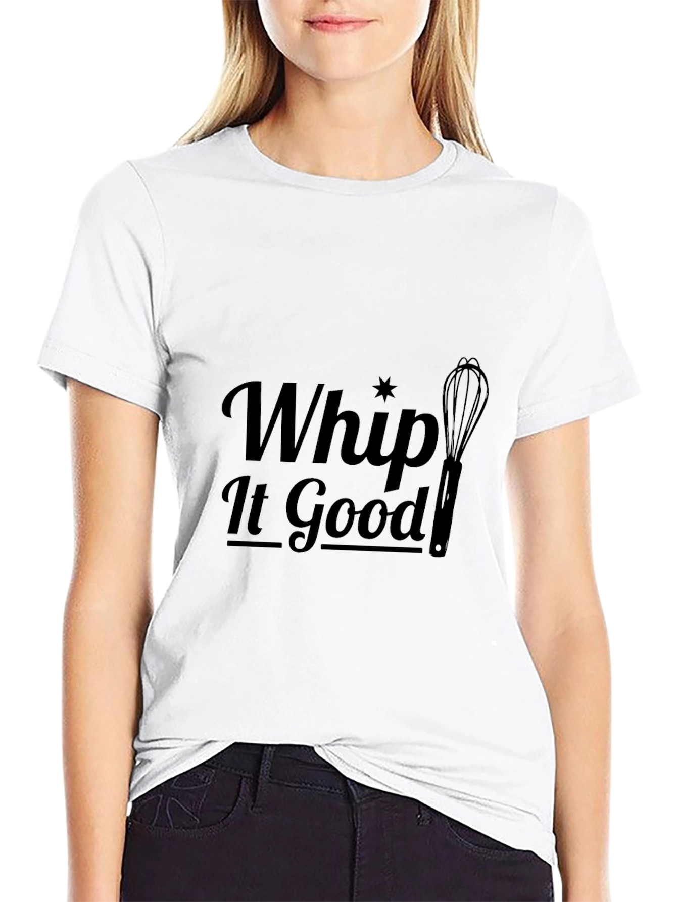 Whip It Good Black T-Shirt - Novelty Baking Tee