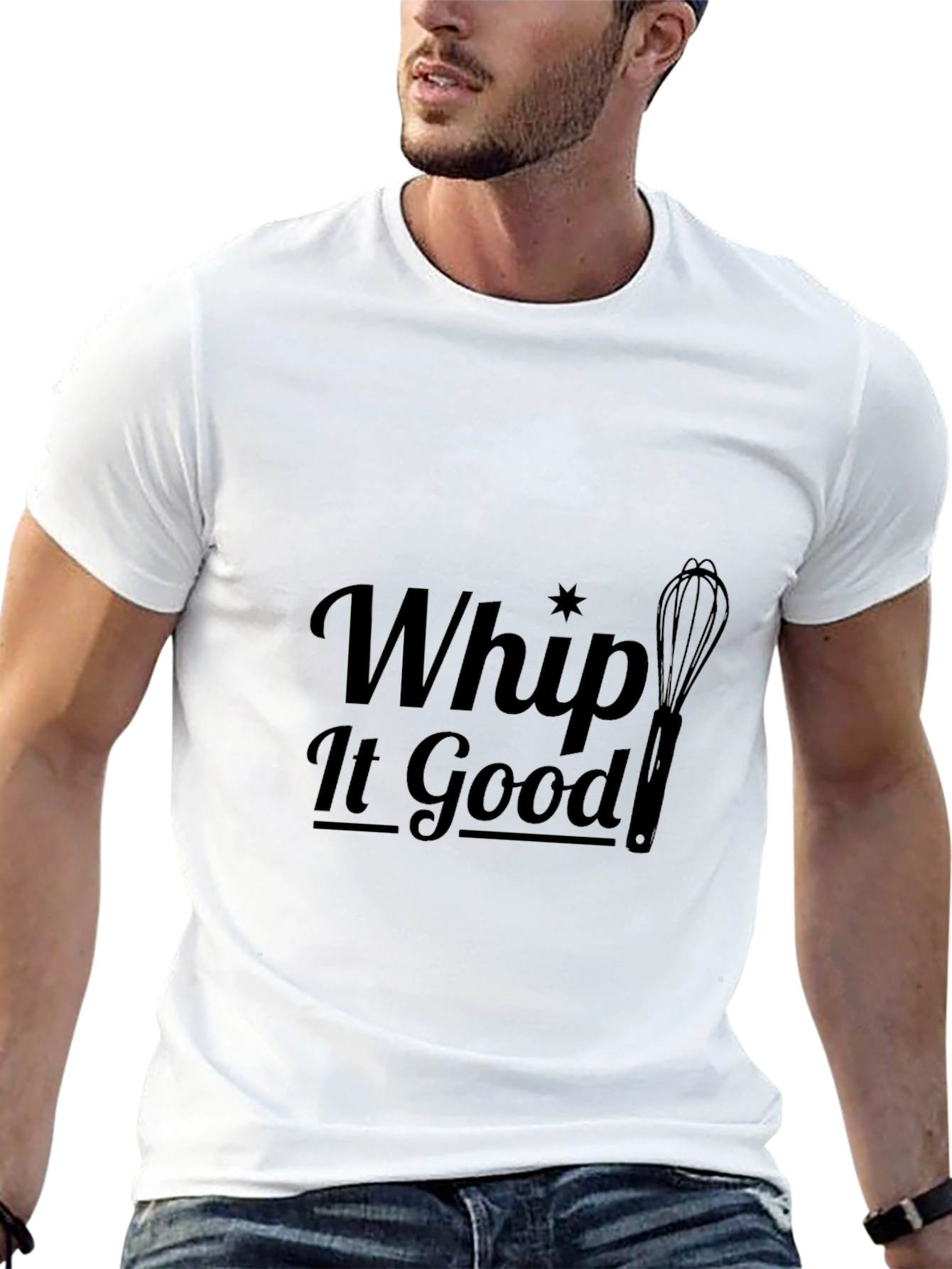 Whip It Good Black T-Shirt - Novelty Baking Tee