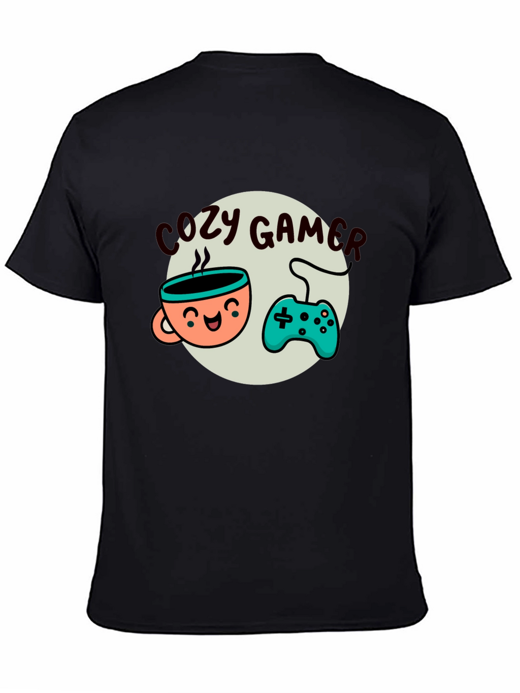 Cozy Gamer T-Shirt - Coffee and Controller Graphic Tee