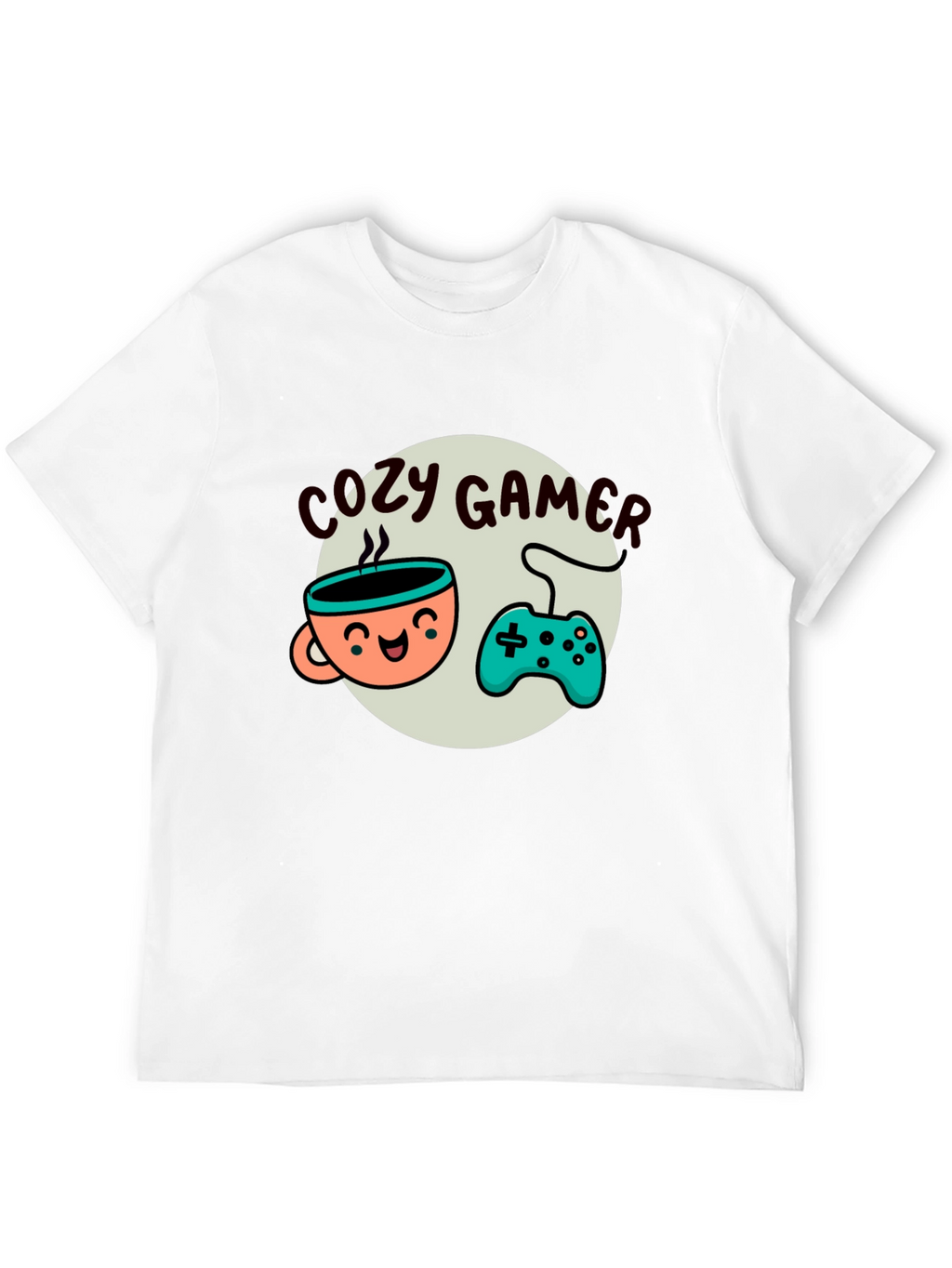 Cozy Gamer T-Shirt - Coffee and Controller Graphic Tee