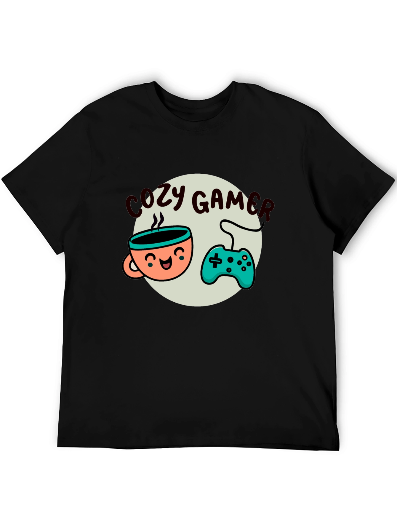 Cozy Gamer T-Shirt - Coffee and Controller Graphic Tee