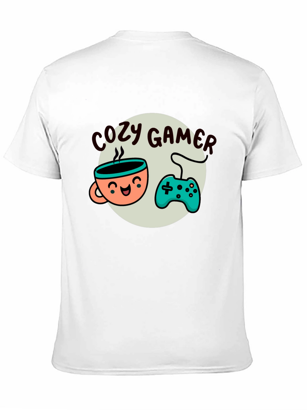 Cozy Gamer T-Shirt - Coffee and Controller Graphic Tee