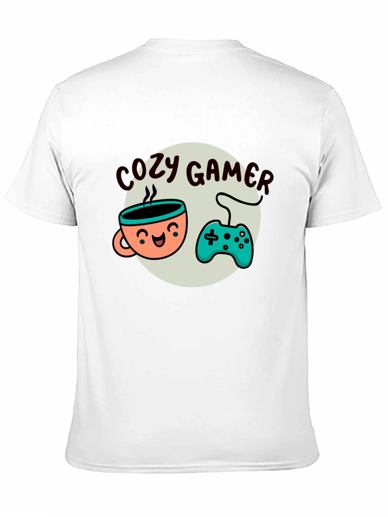 Cozy Gamer T-Shirt - Coffee and Controller Graphic Tee