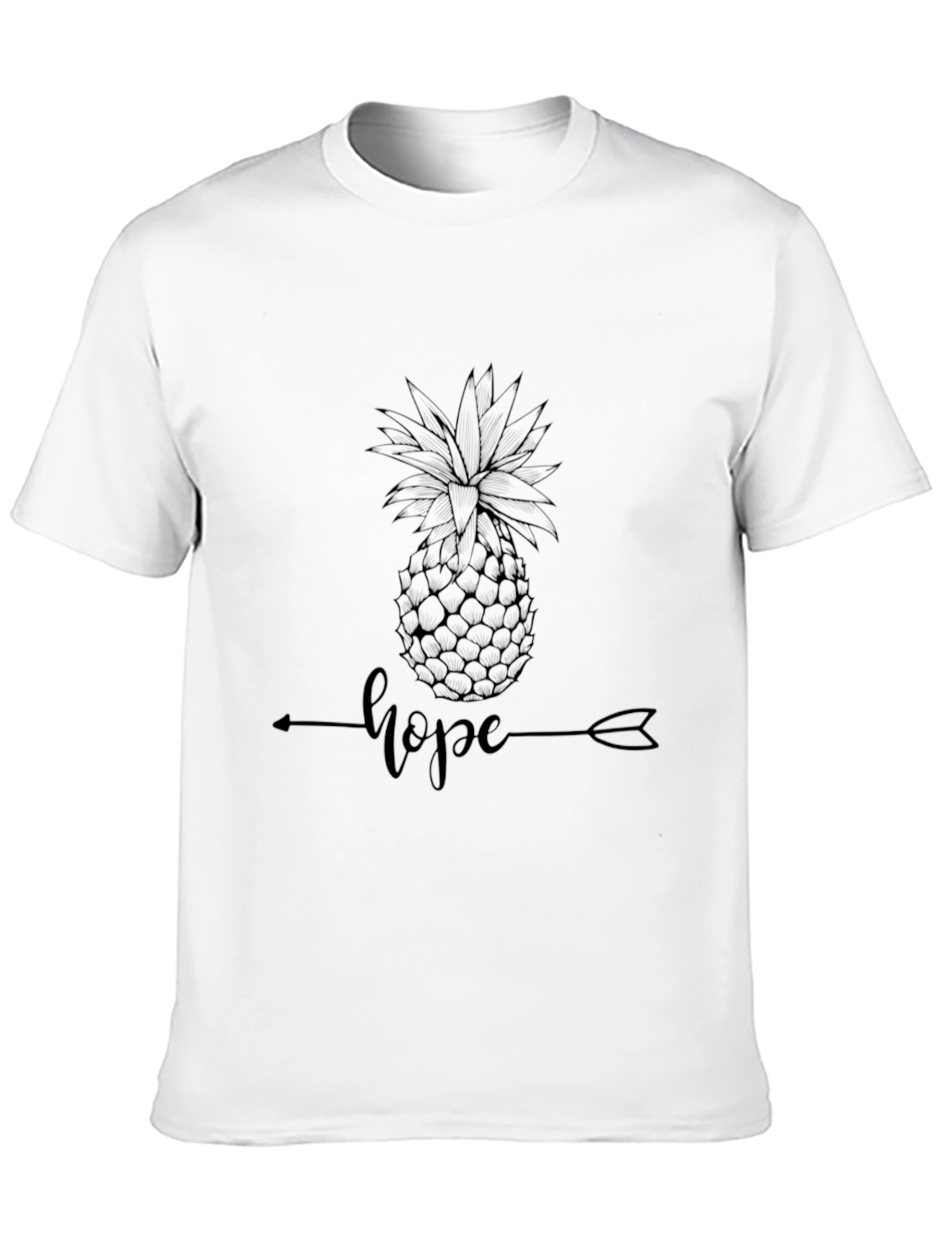 Pineapple Hope Graphic Tee - Stylish Black T-Shirt