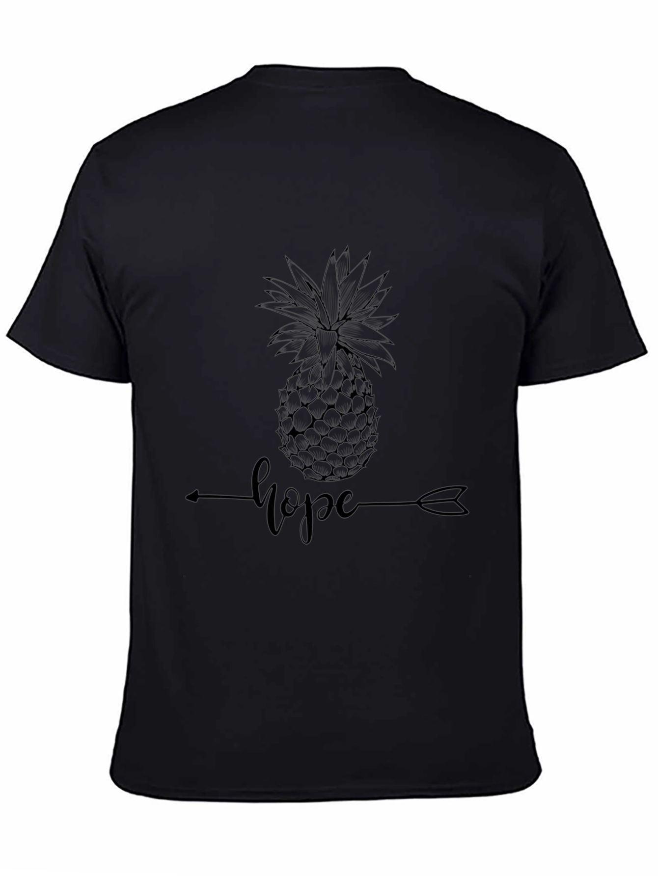 Pineapple Hope Graphic Tee - Stylish Black T-Shirt