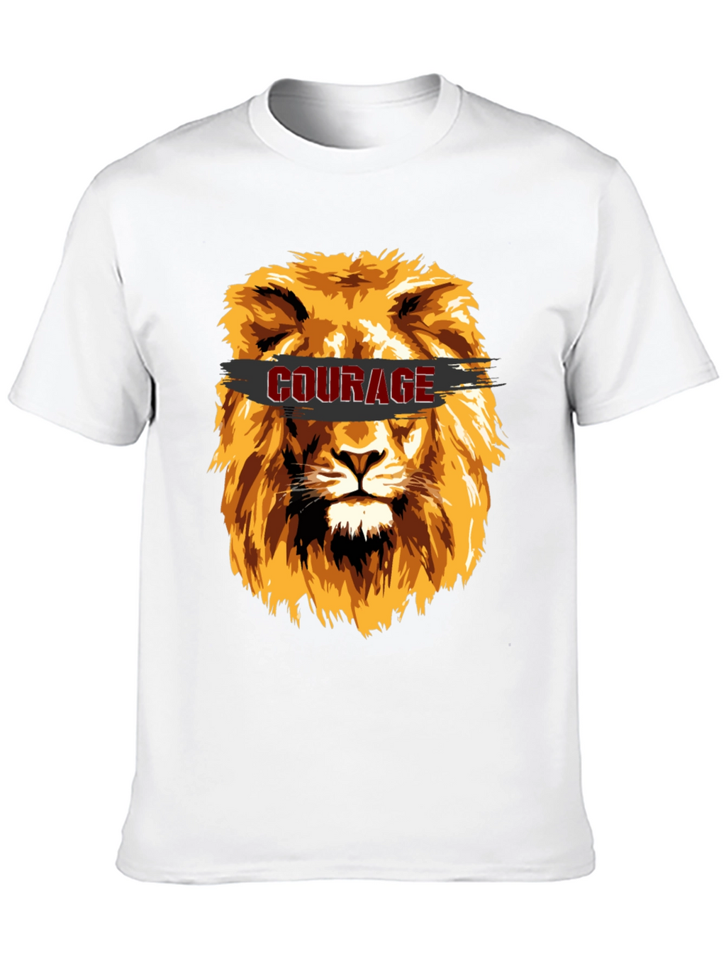 Courage Lion Graphic T-Shirt - Stylish Mens Tee