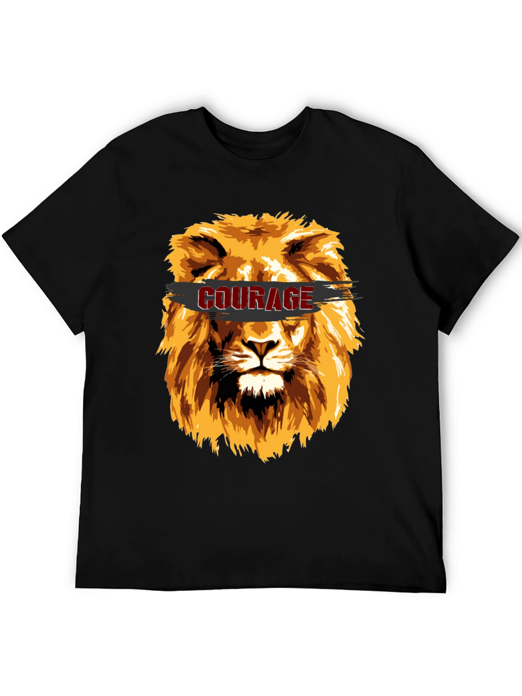 Courage Lion Graphic T-Shirt - Stylish Mens Tee