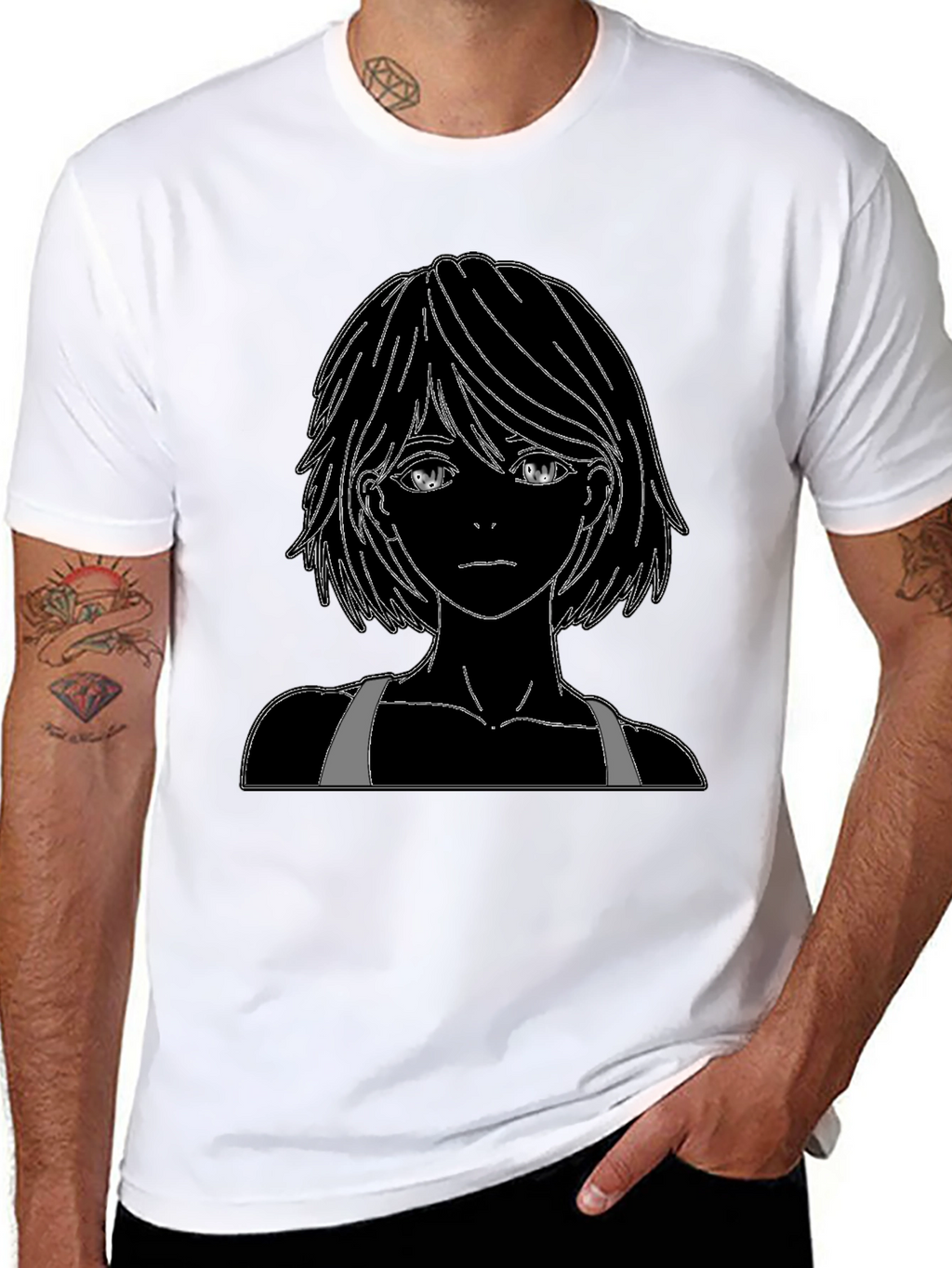 Anime Graphic Black T-Shirt