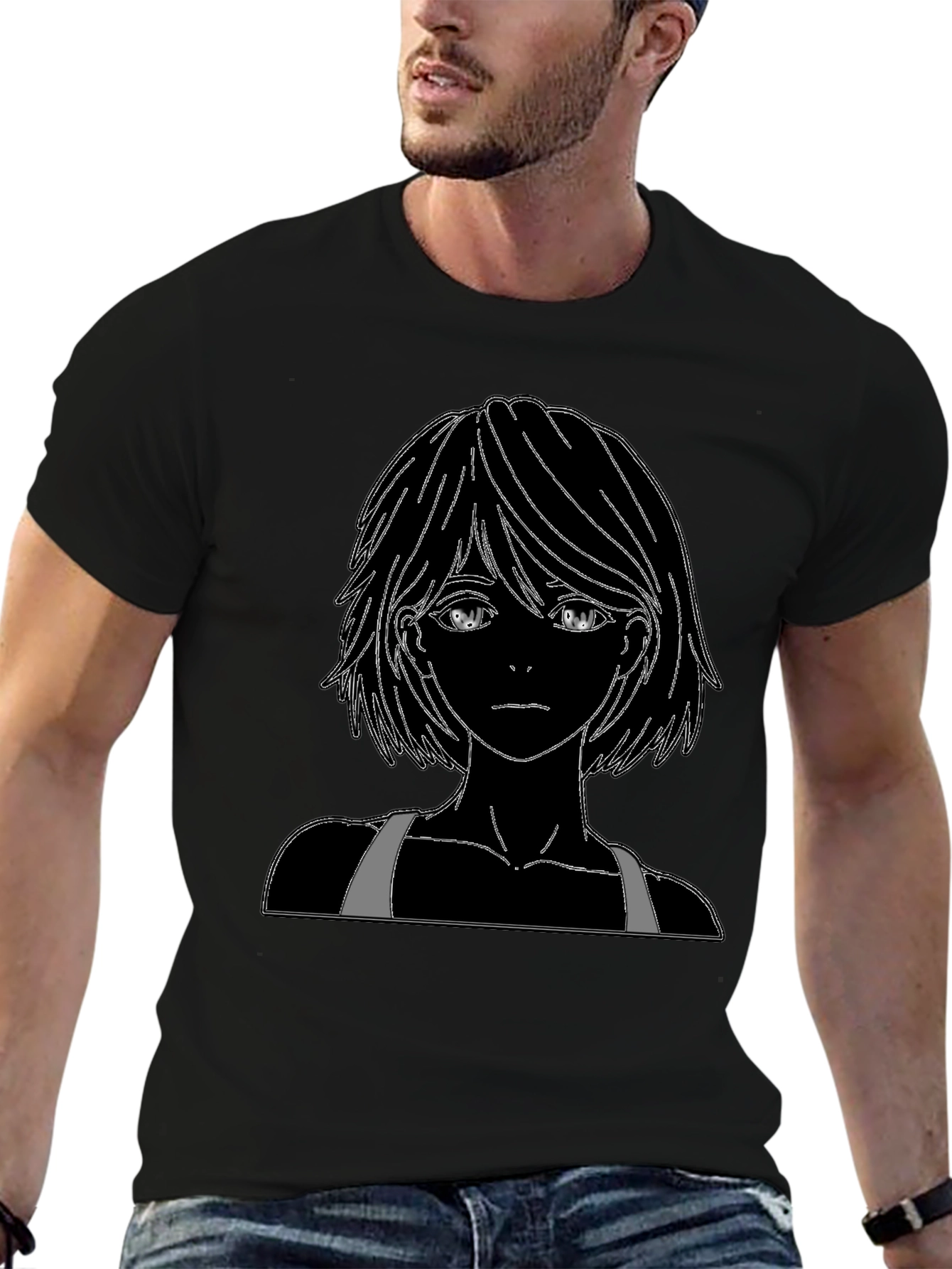 Anime Graphic Black T-Shirt