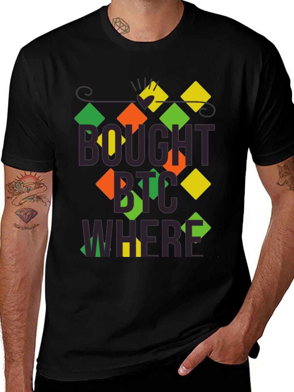 BTC Crypto T-Shirt - Bought Bitcoin Where Design
