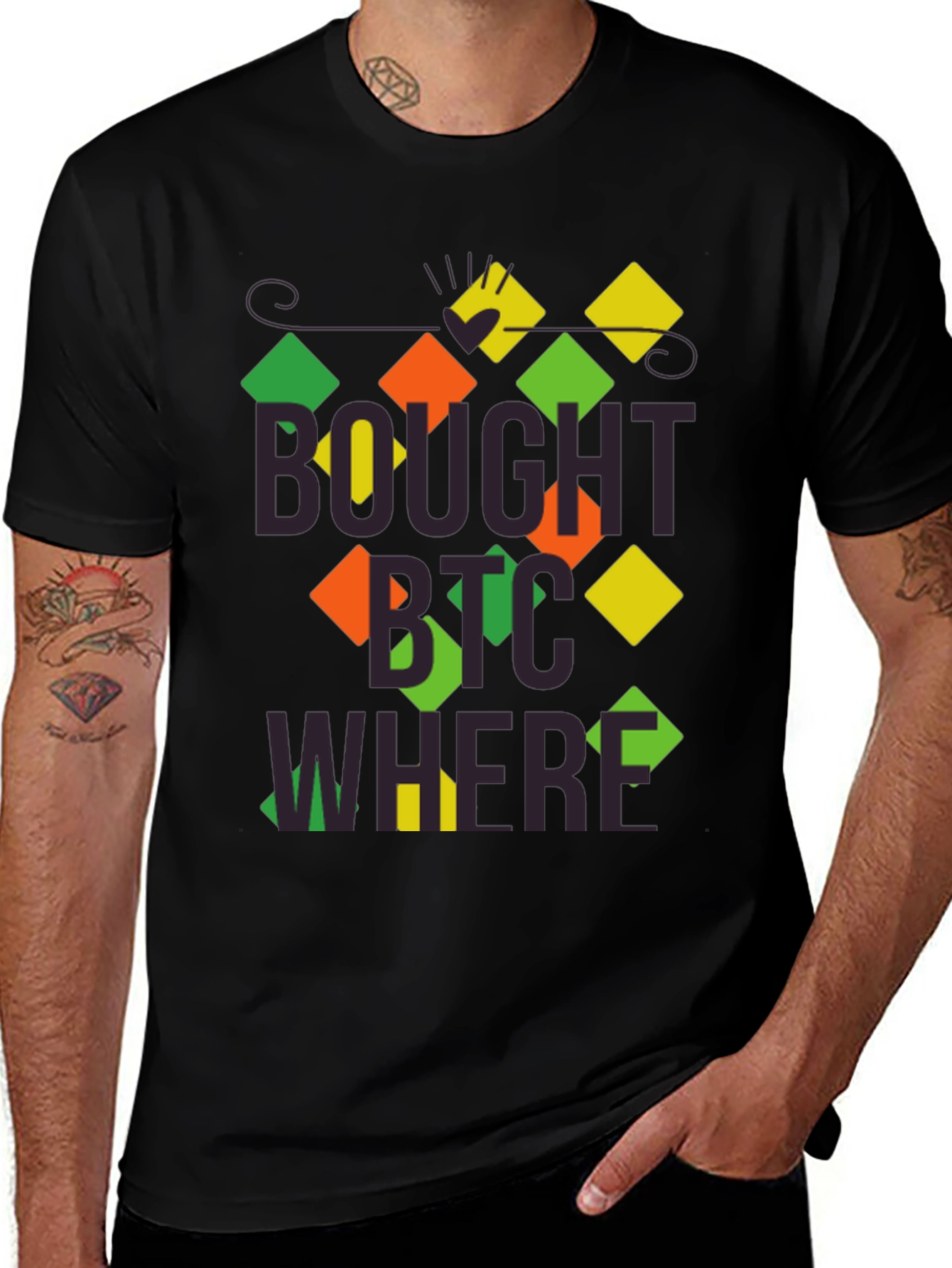 BTC Crypto T-Shirt - Bought Bitcoin Where Design