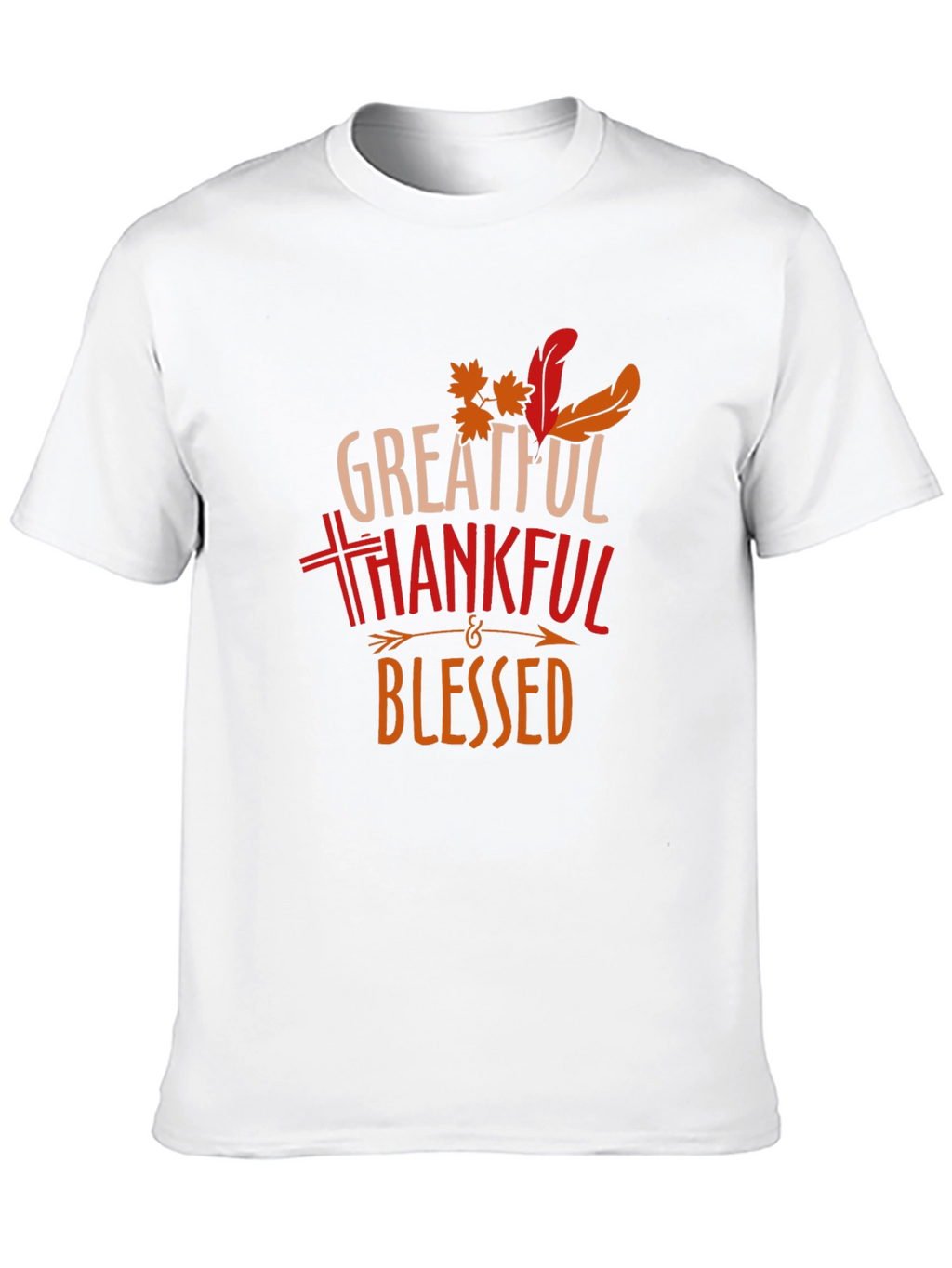 Grateful Thankful Blessed Thanksgiving Graphic Tee
