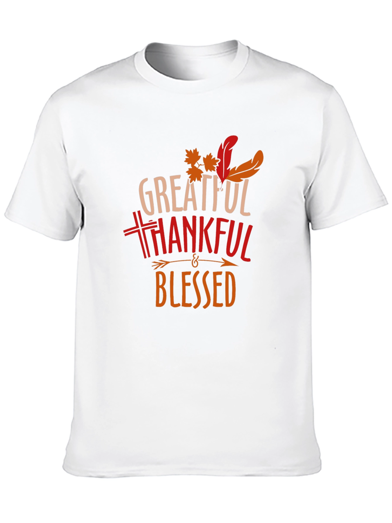 Grateful Thankful Blessed Thanksgiving Graphic Tee