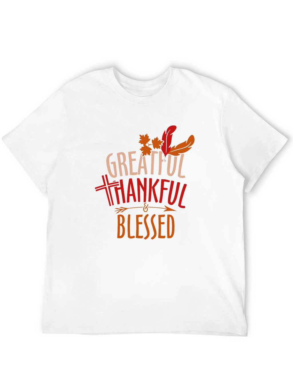 Grateful Thankful Blessed Thanksgiving Graphic Tee