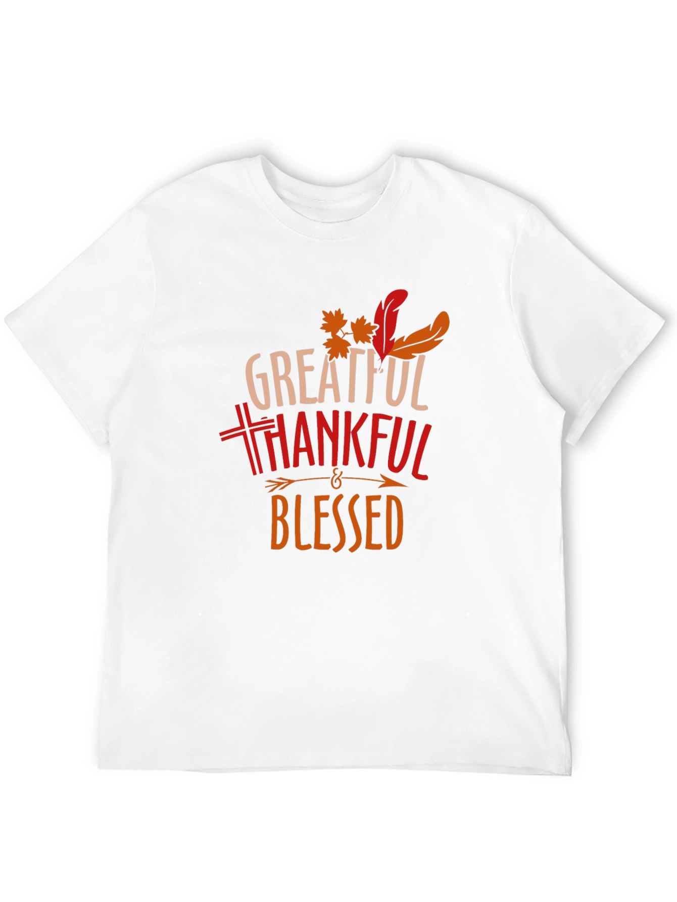 Grateful Thankful Blessed Thanksgiving Graphic Tee