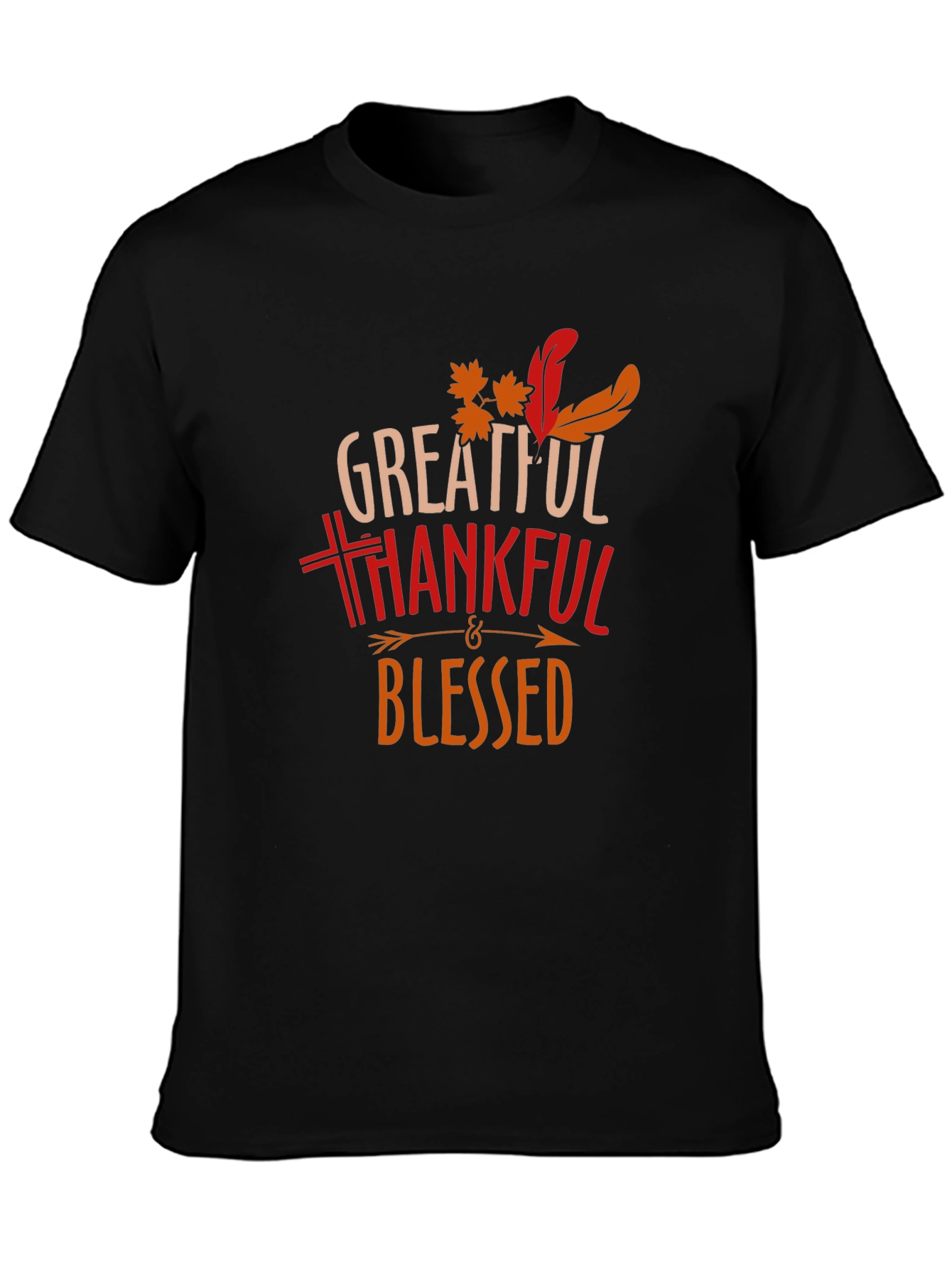 Grateful Thankful Blessed Thanksgiving Graphic Tee