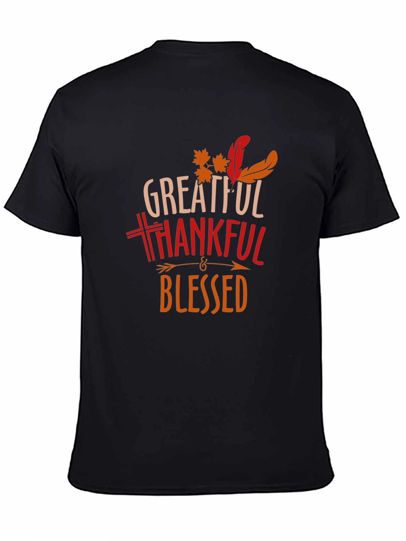 Grateful Thankful Blessed Thanksgiving Graphic Tee
