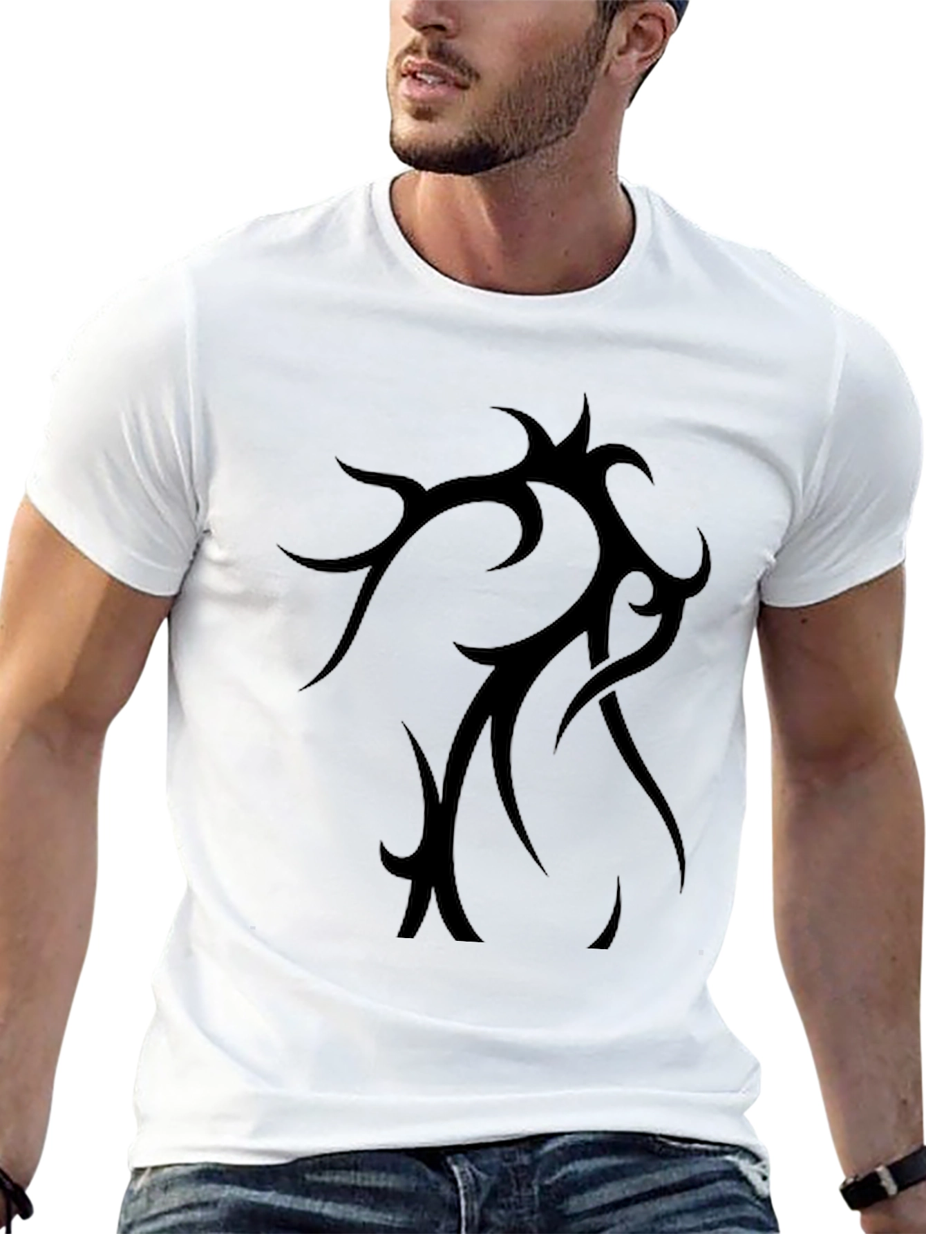 Tribal Tattoo Graphic Black T-Shirt