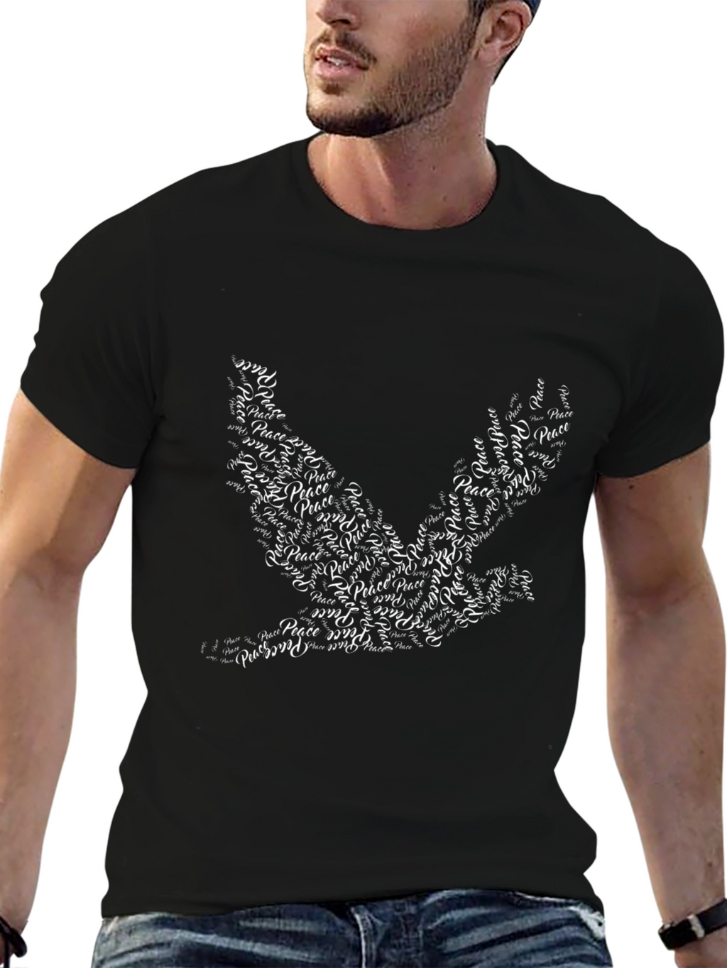 Peace Dove Graphic Tee - Black Unisex T-Shirt