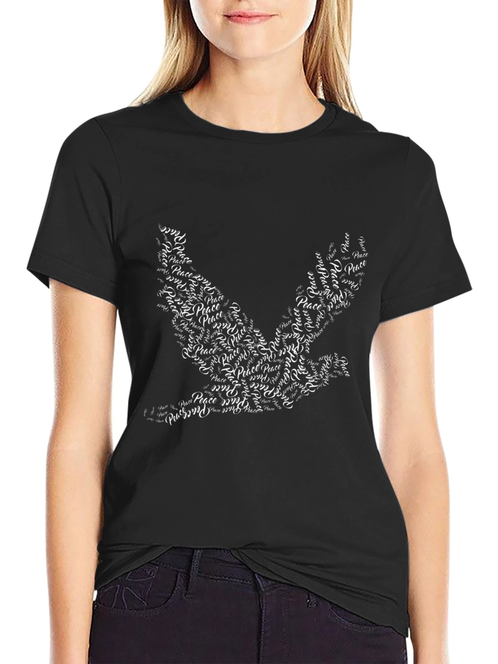 Peace Dove Graphic Tee - Black Unisex T-Shirt
