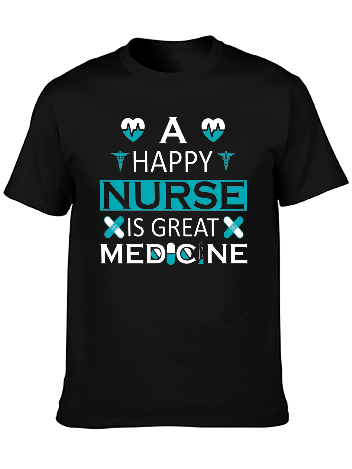 Happy Nurse Medicine T-Shirt Unisex Black