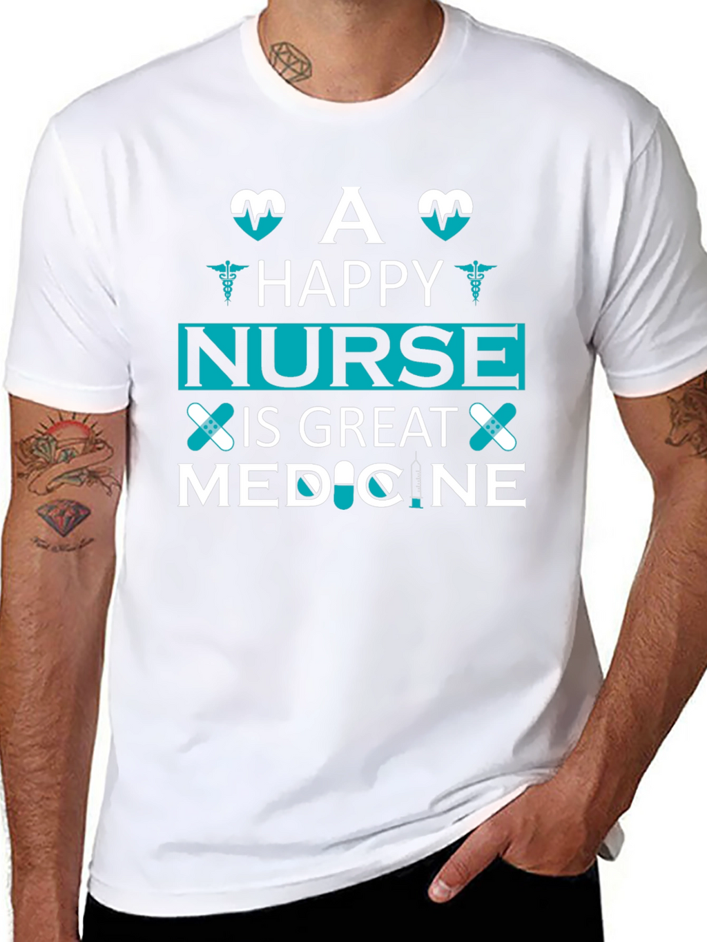 Happy Nurse Medicine T-Shirt Unisex Black