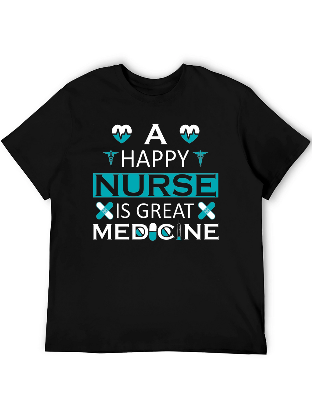 Happy Nurse Medicine T-Shirt Unisex Black