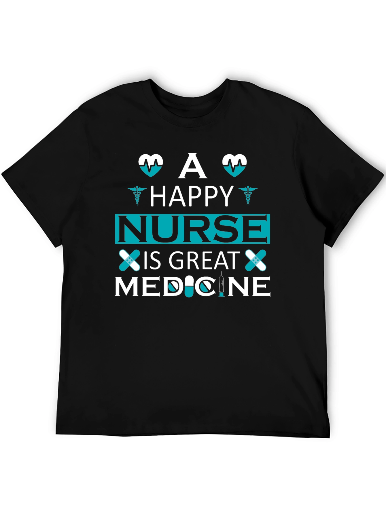 Happy Nurse Medicine T-Shirt Unisex Black