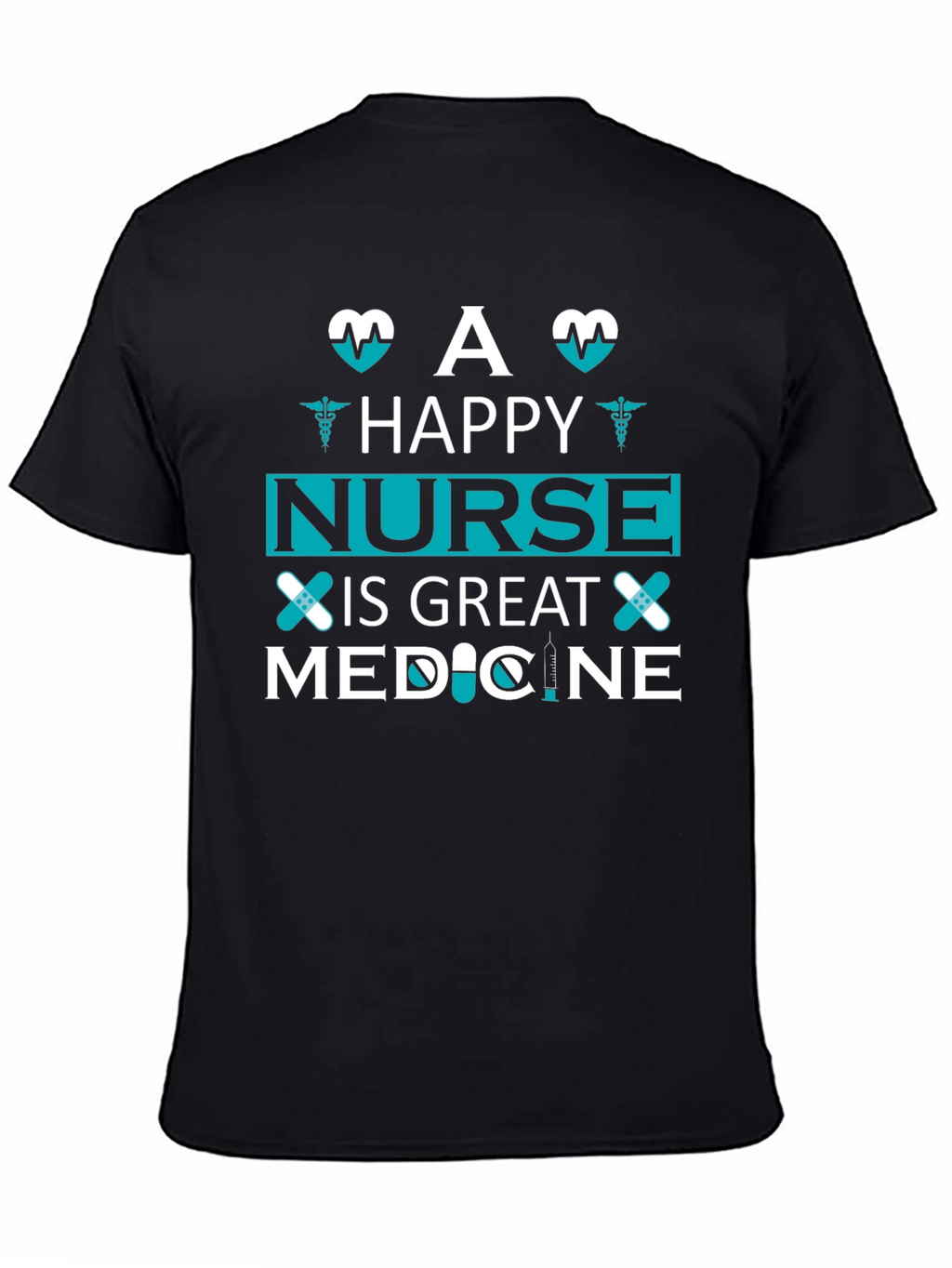 Happy Nurse Medicine T-Shirt Unisex Black