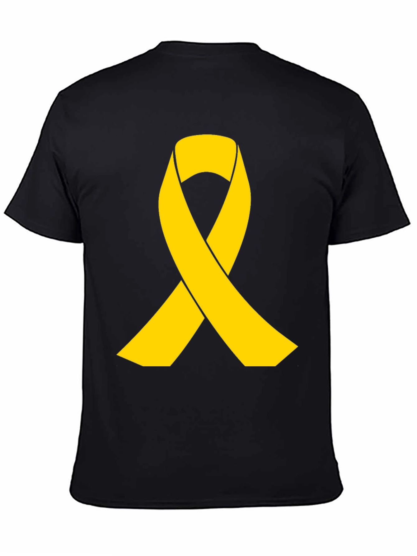 Gold Ribbon Black T-Shirt - Support Cause Awareness