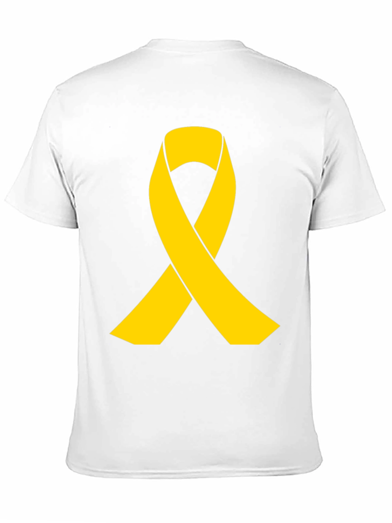 Gold Ribbon Black T-Shirt - Support Cause Awareness