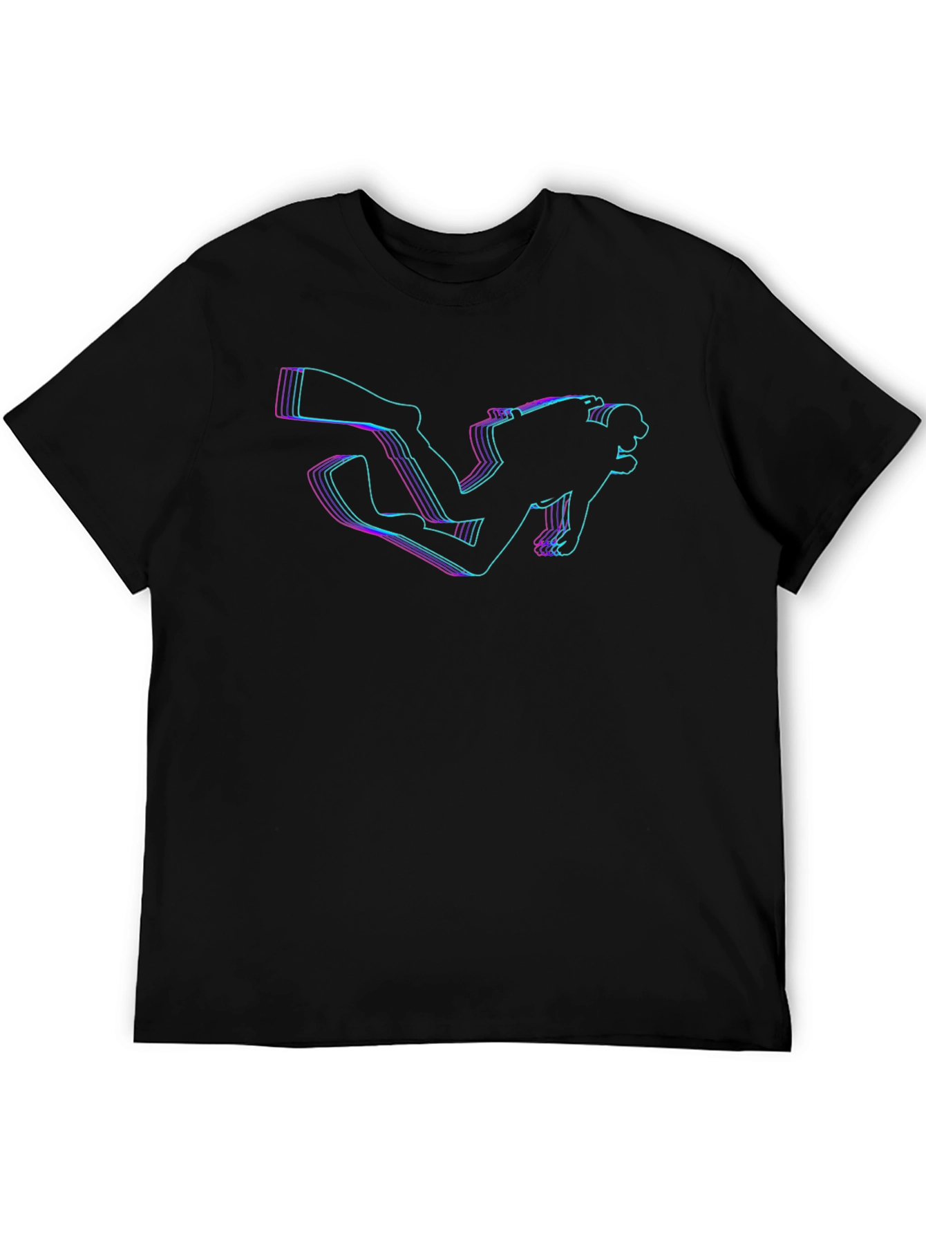 Diver Glitch Graphic T-Shirt - Premium Cotton Tee