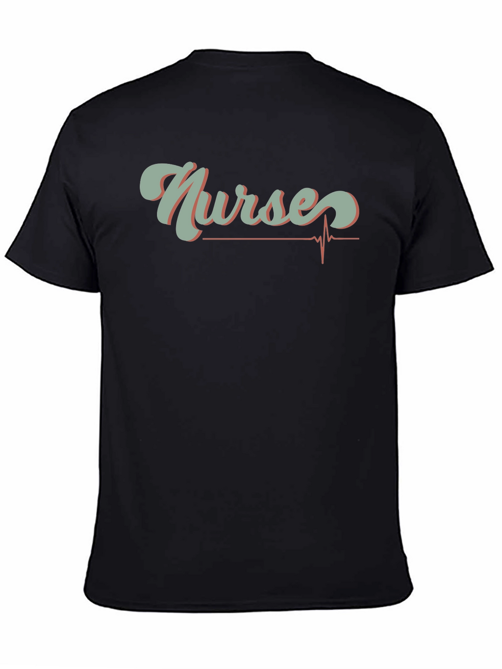 Nurses Heartbeat Graphic T-Shirt - Black