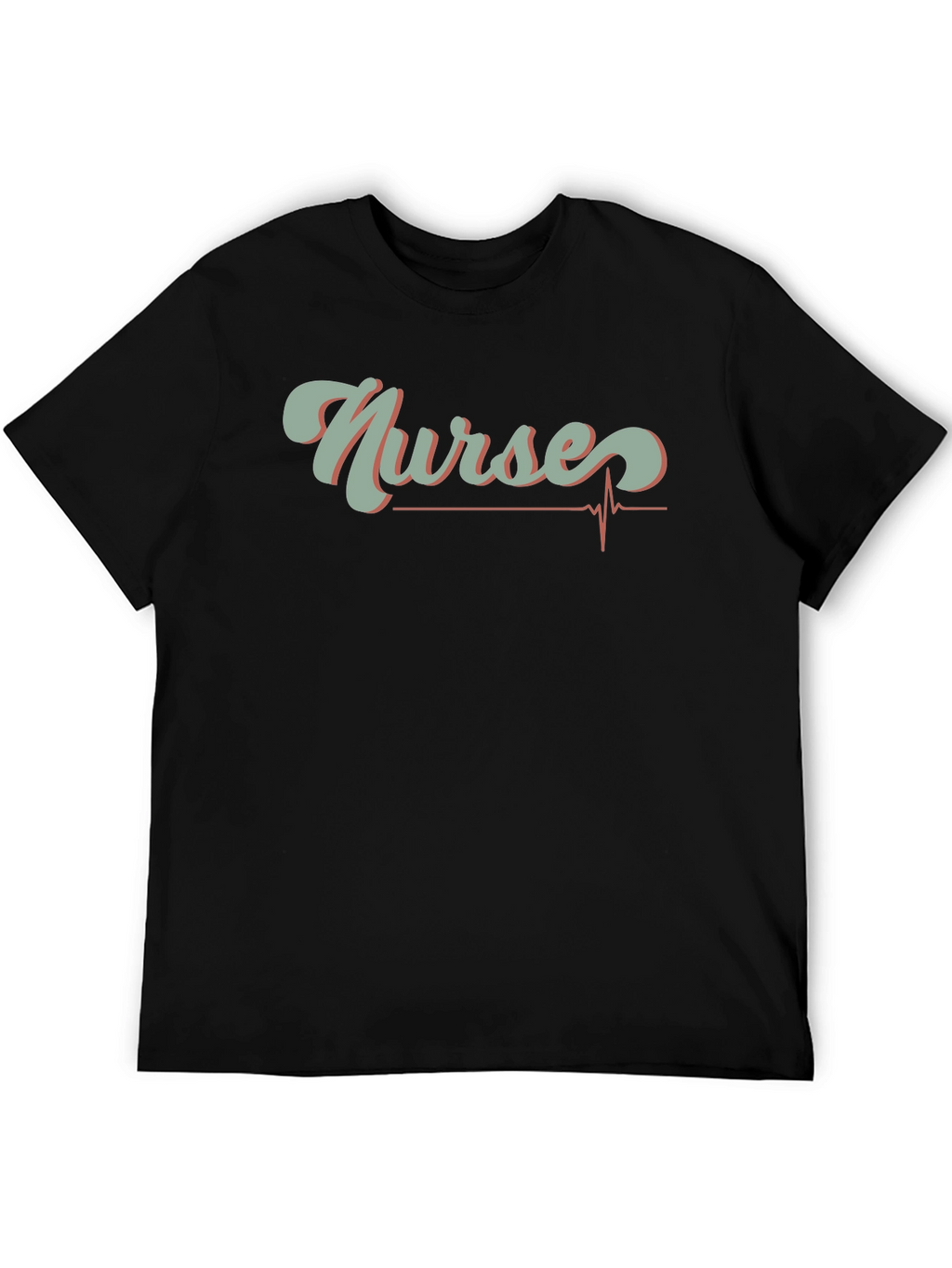 Nurses Heartbeat Graphic T-Shirt - Black