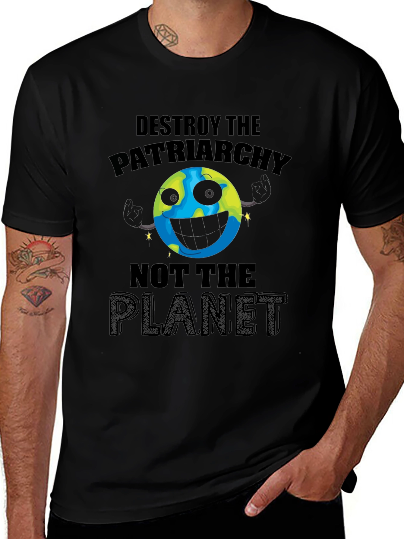 Destroy Patriarchy Planet Graphic Tee