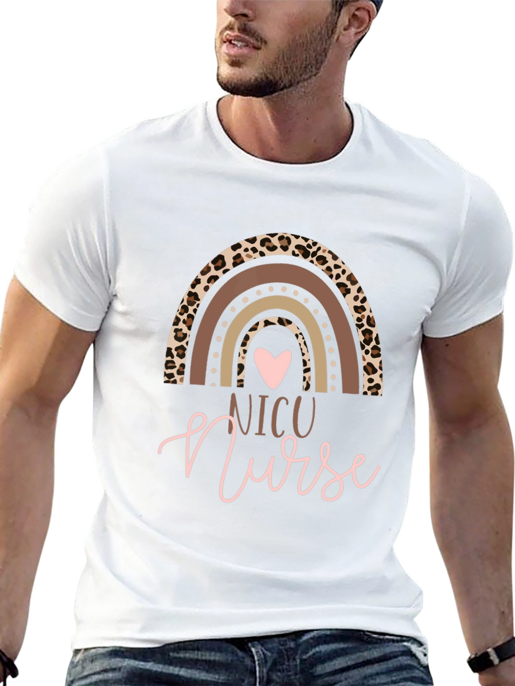 NICU Nurse Rainbow Graphic T-Shirt
