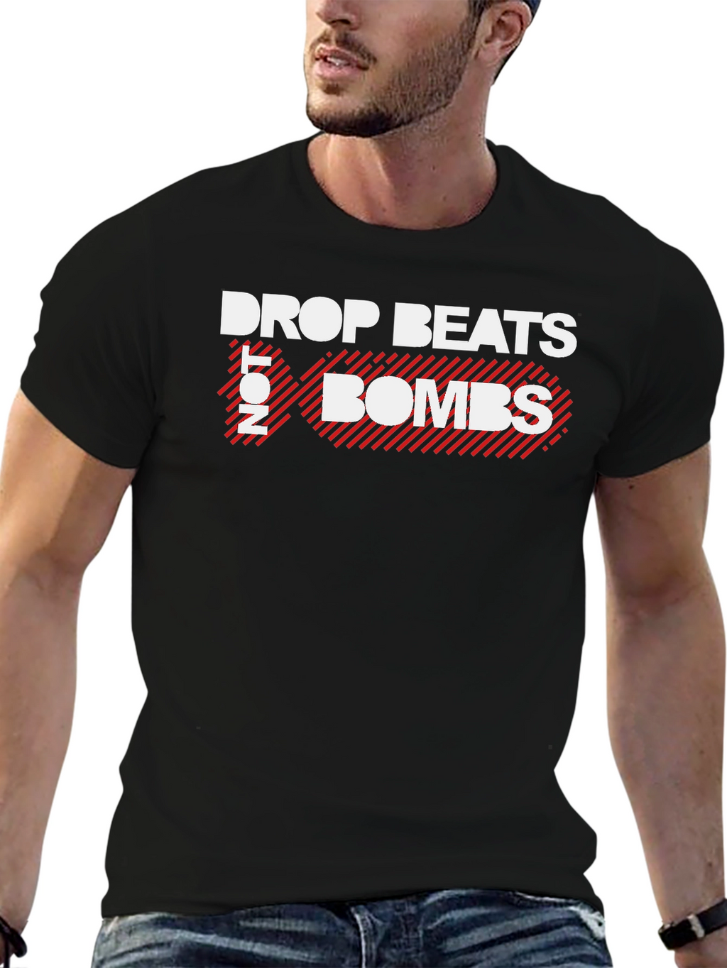 Drop Beats Not Bombs Graphic Tee - Unisex
