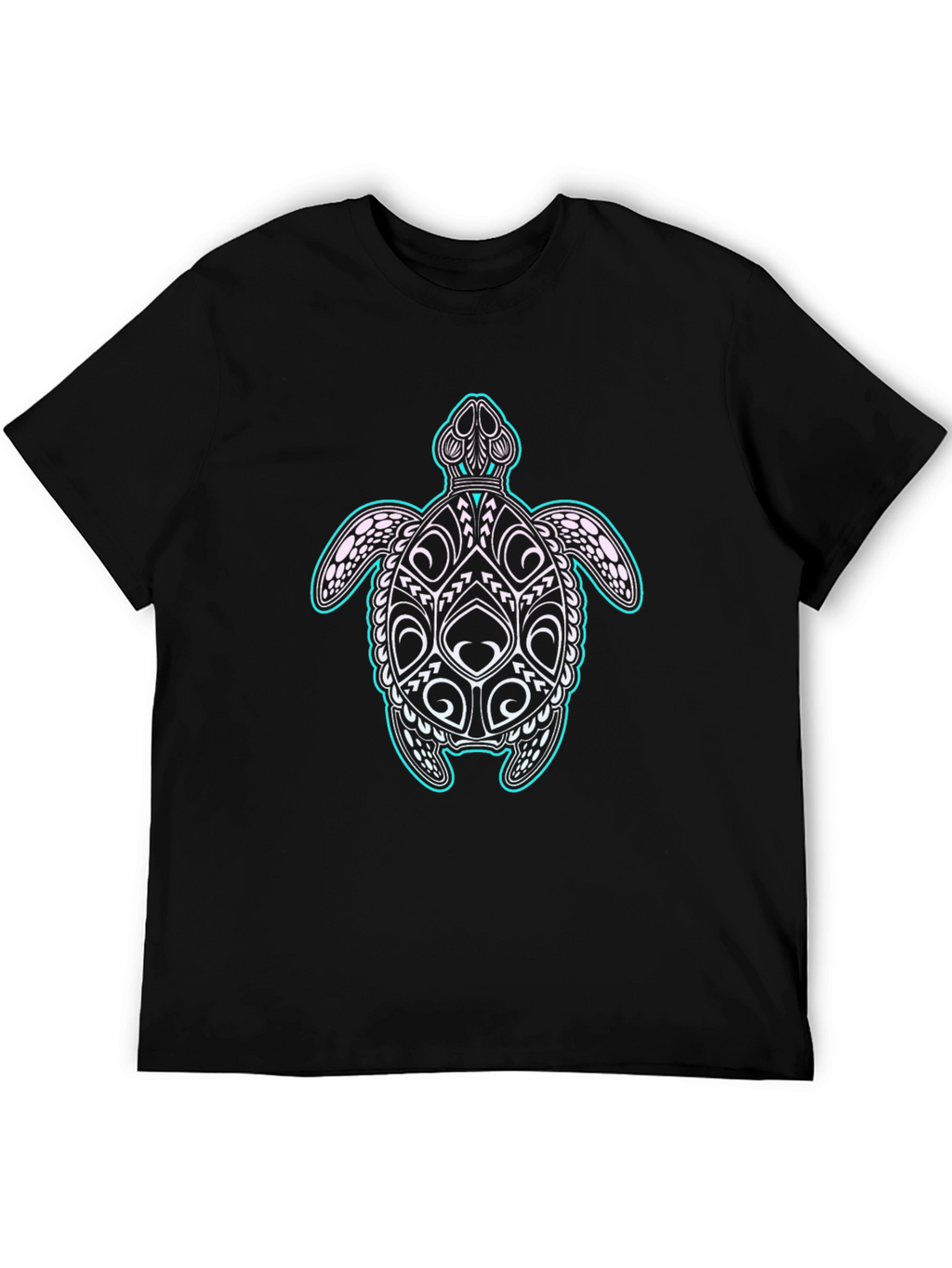 Black Turtle Print Graphic T-Shirt