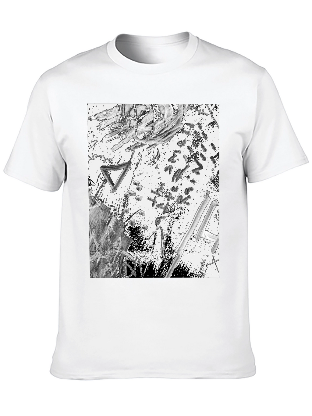 Abstract Art Print Black T-Shirt