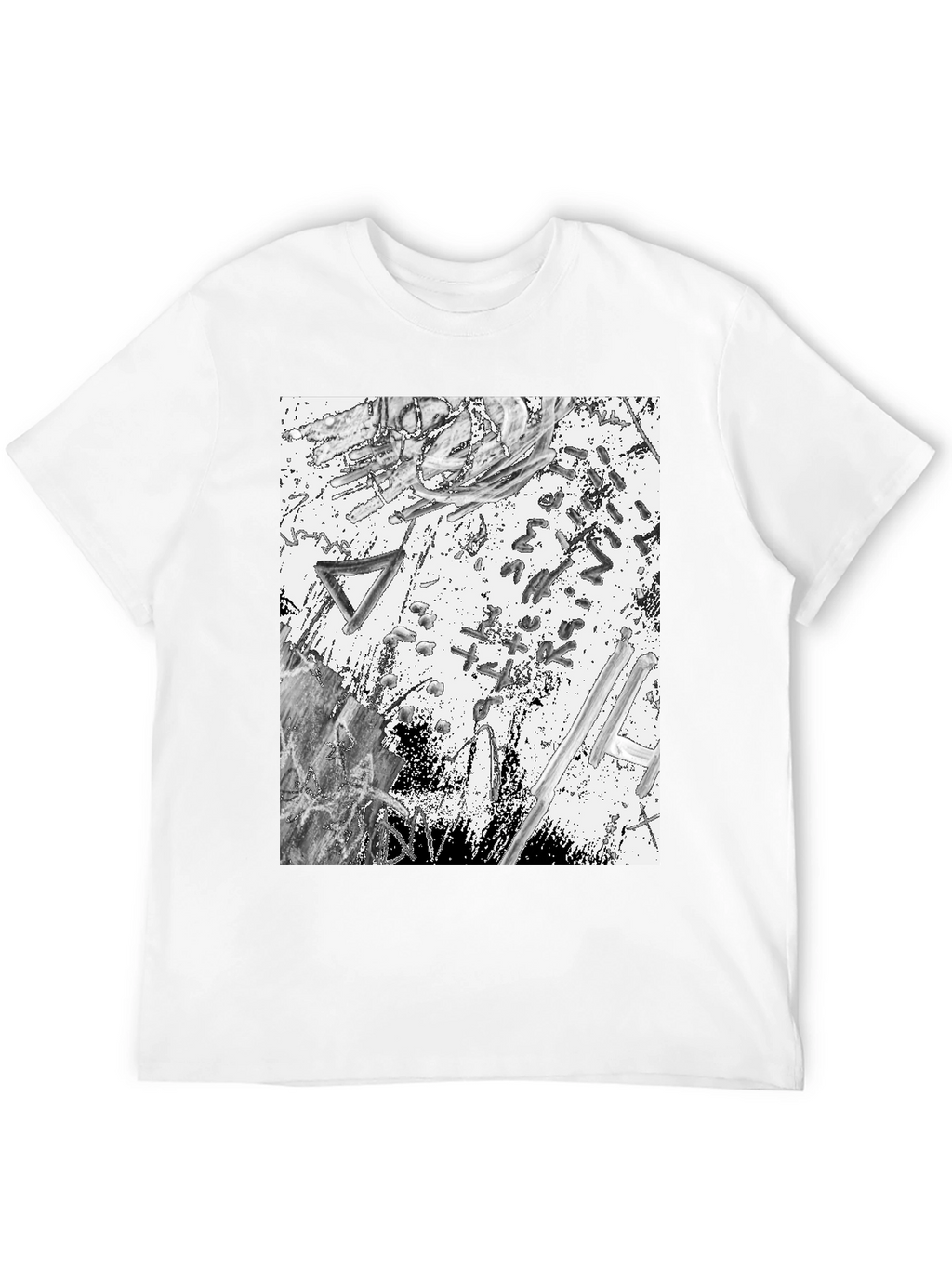 Abstract Art Print Black T-Shirt