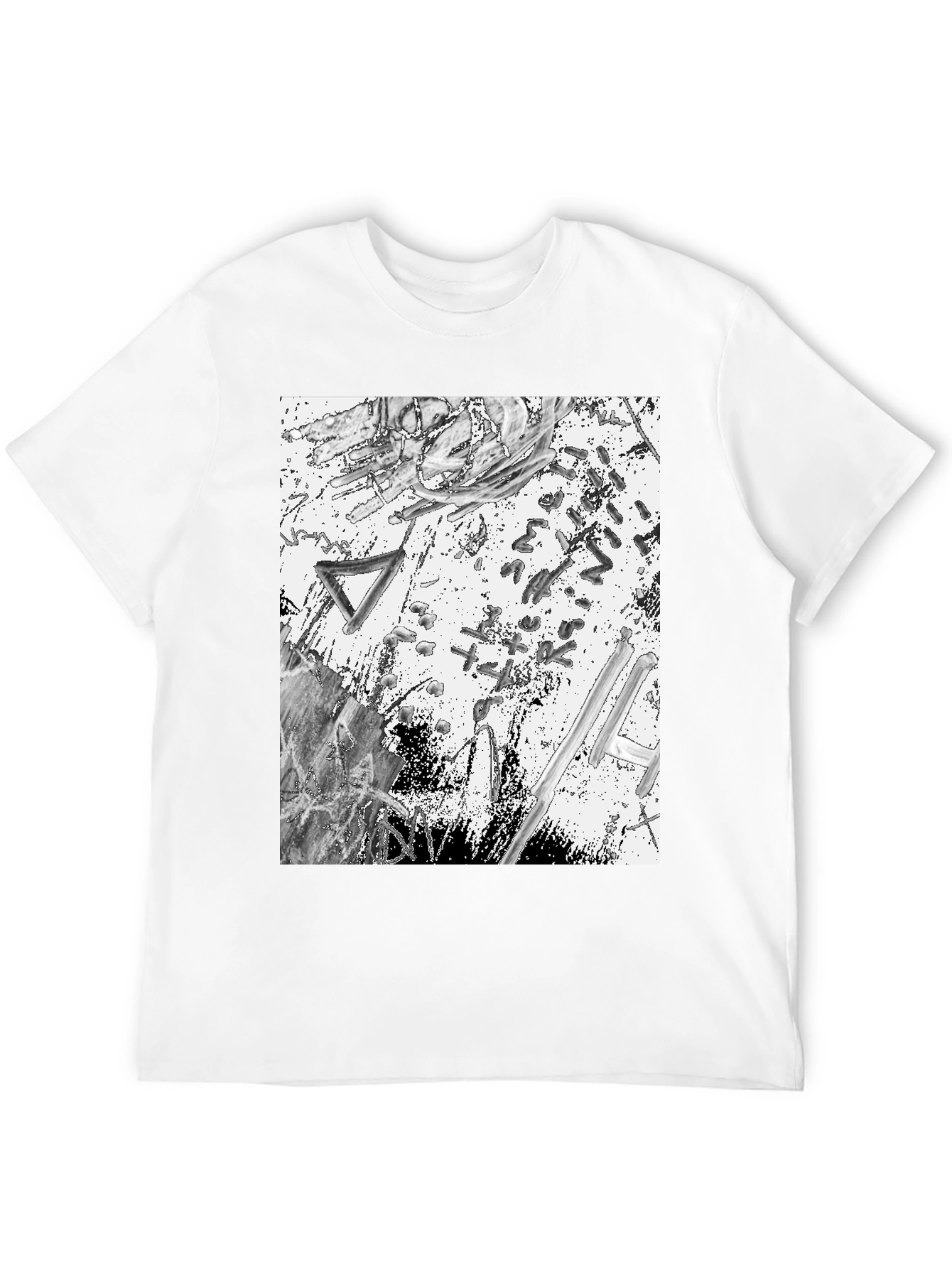 Abstract Art Print Black T-Shirt