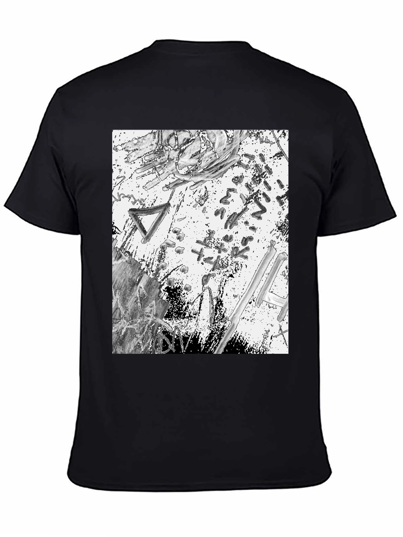 Abstract Art Print Black T-Shirt